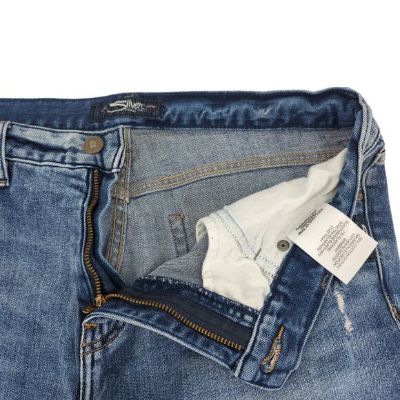 EUC Silver Jeans Womens W30/L27 Vintage Ankle Straight Distressed Raw Hem - Picture 11 of 13